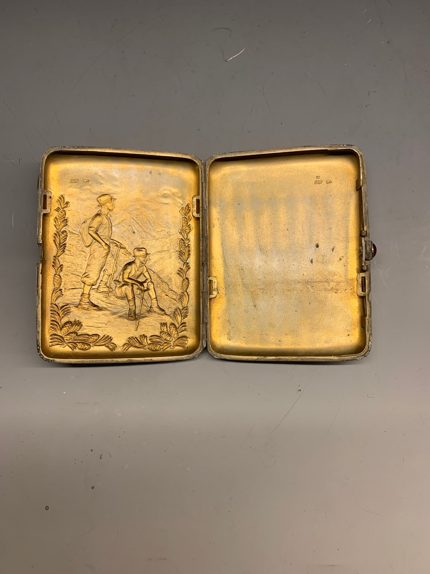 Russisches silbernes Zigarettenetui - Moskau 1954-58