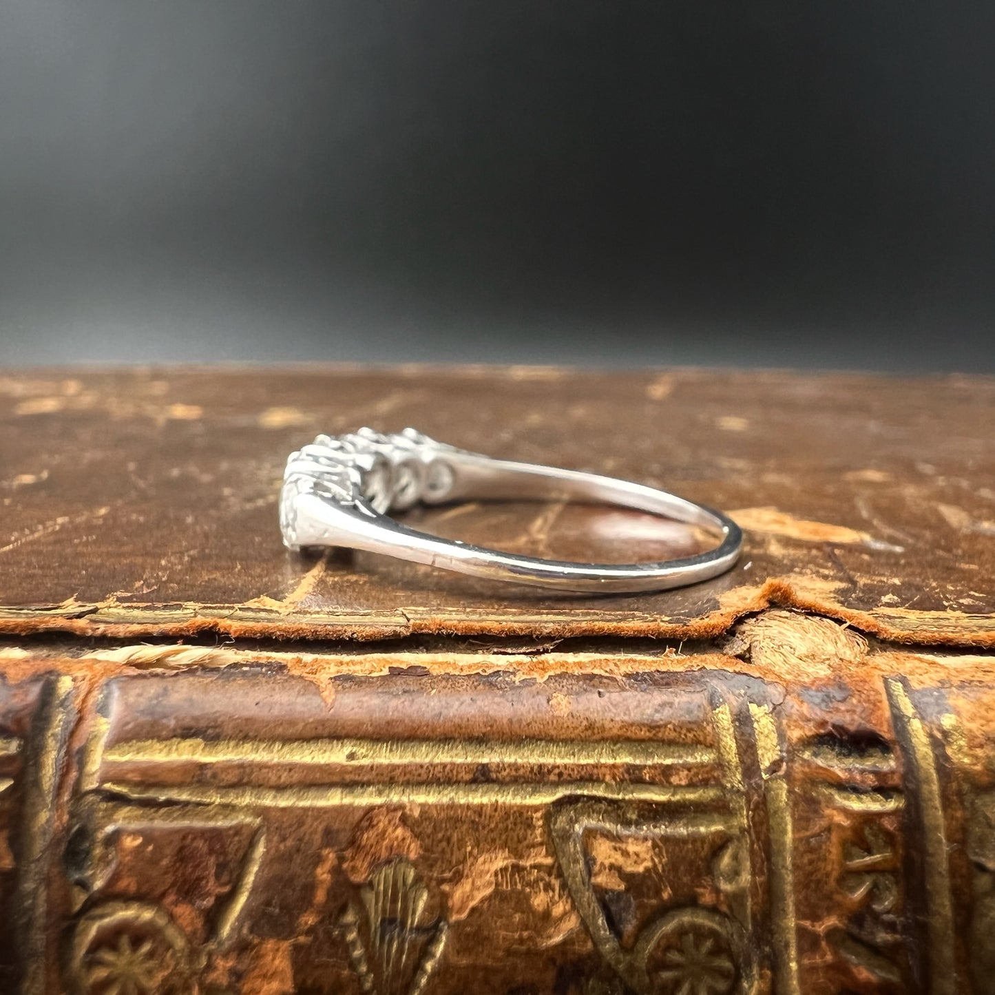 Platinum Ring with Old Mine Cut Diamonds