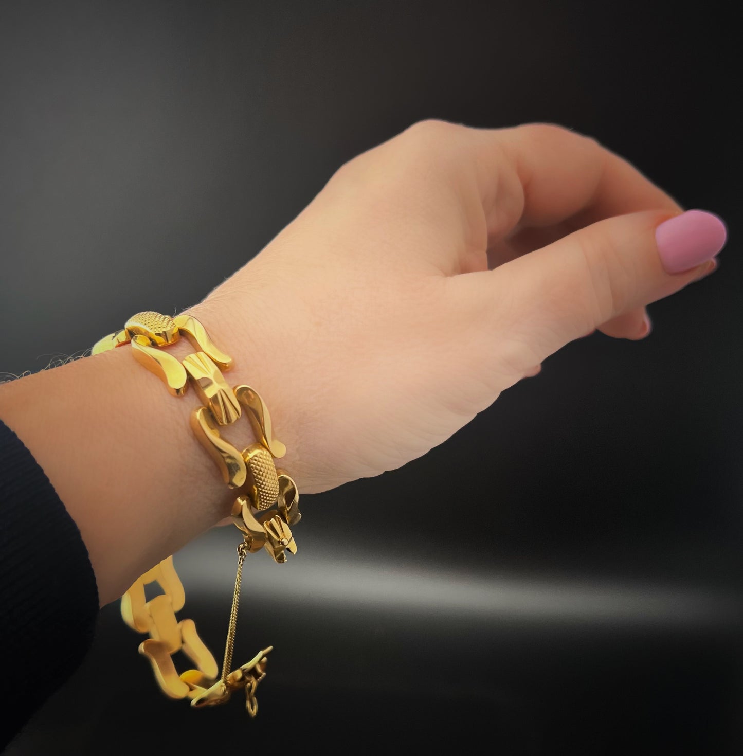 Bracciale anni ‘50 in oro 18 carati firma F.O.B.