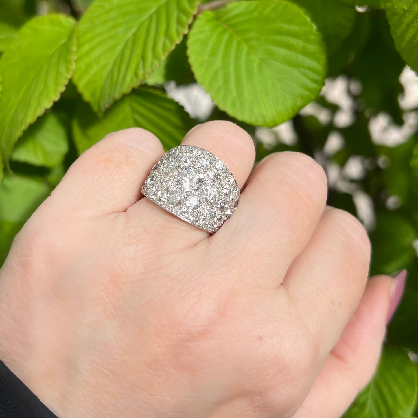 Platin-Bandring mit Altminendiamanten 7 ct GIA