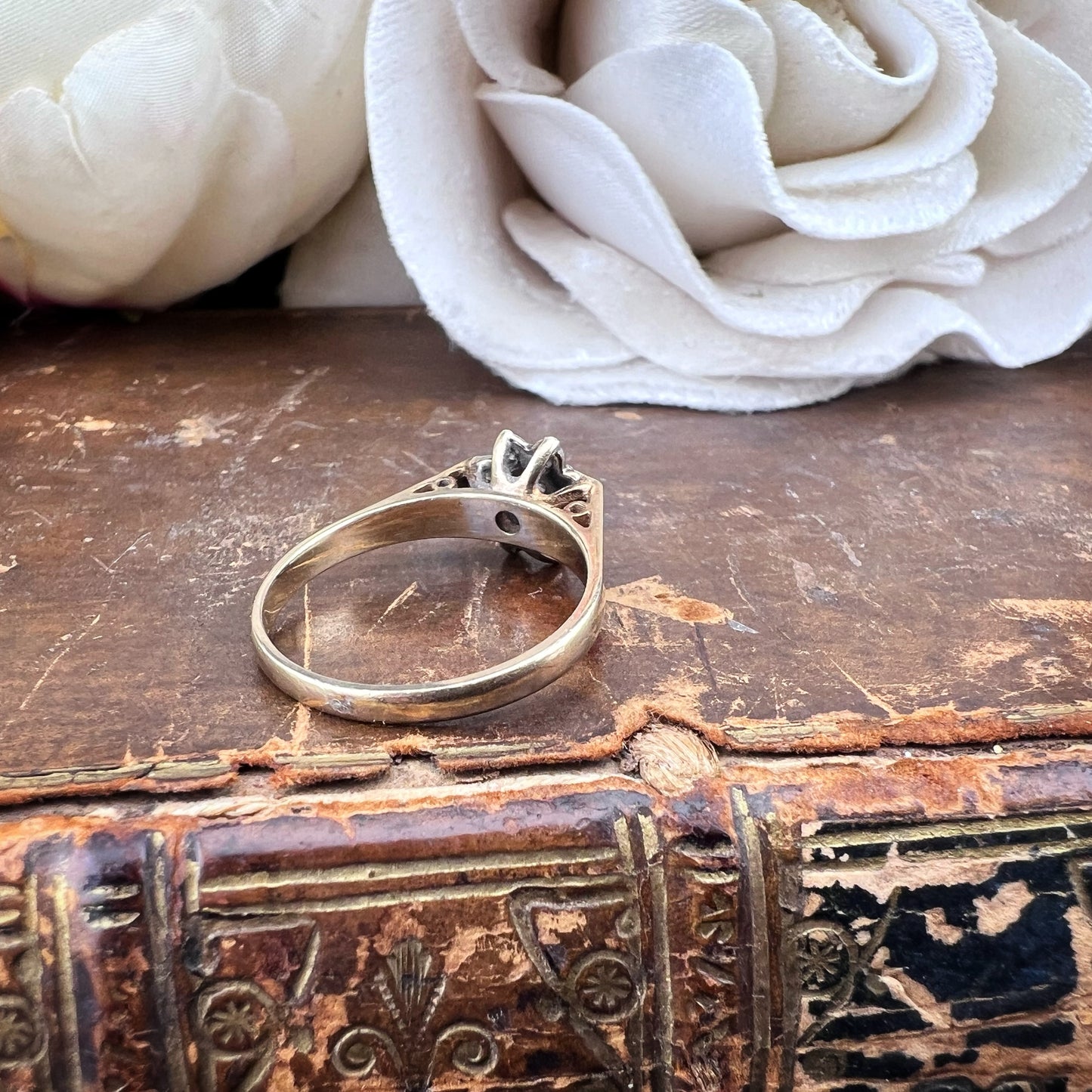 Anello vintage a margherita o stella con diamanti – Birmingham, 1980