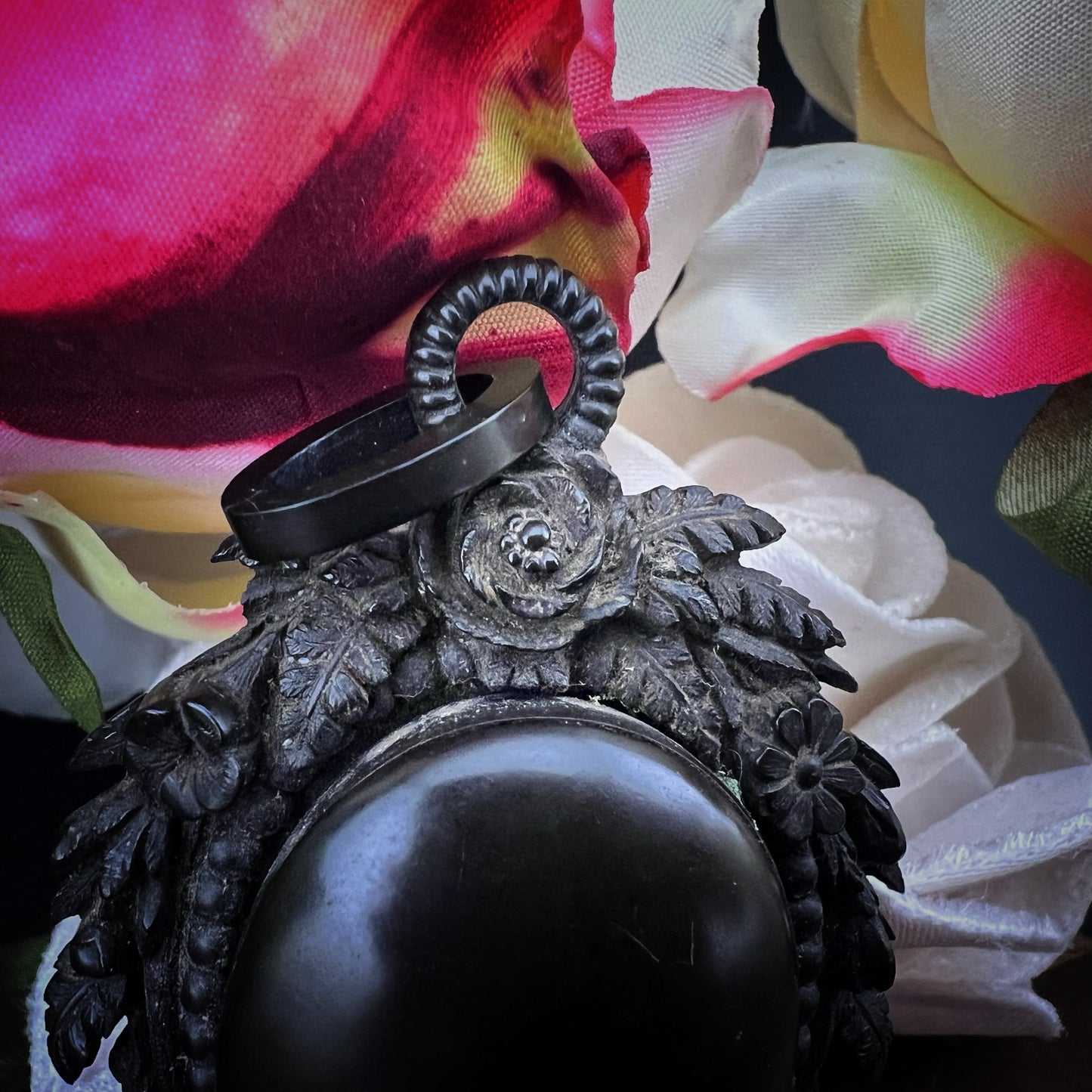 Victorian era vulcanite mourning locket