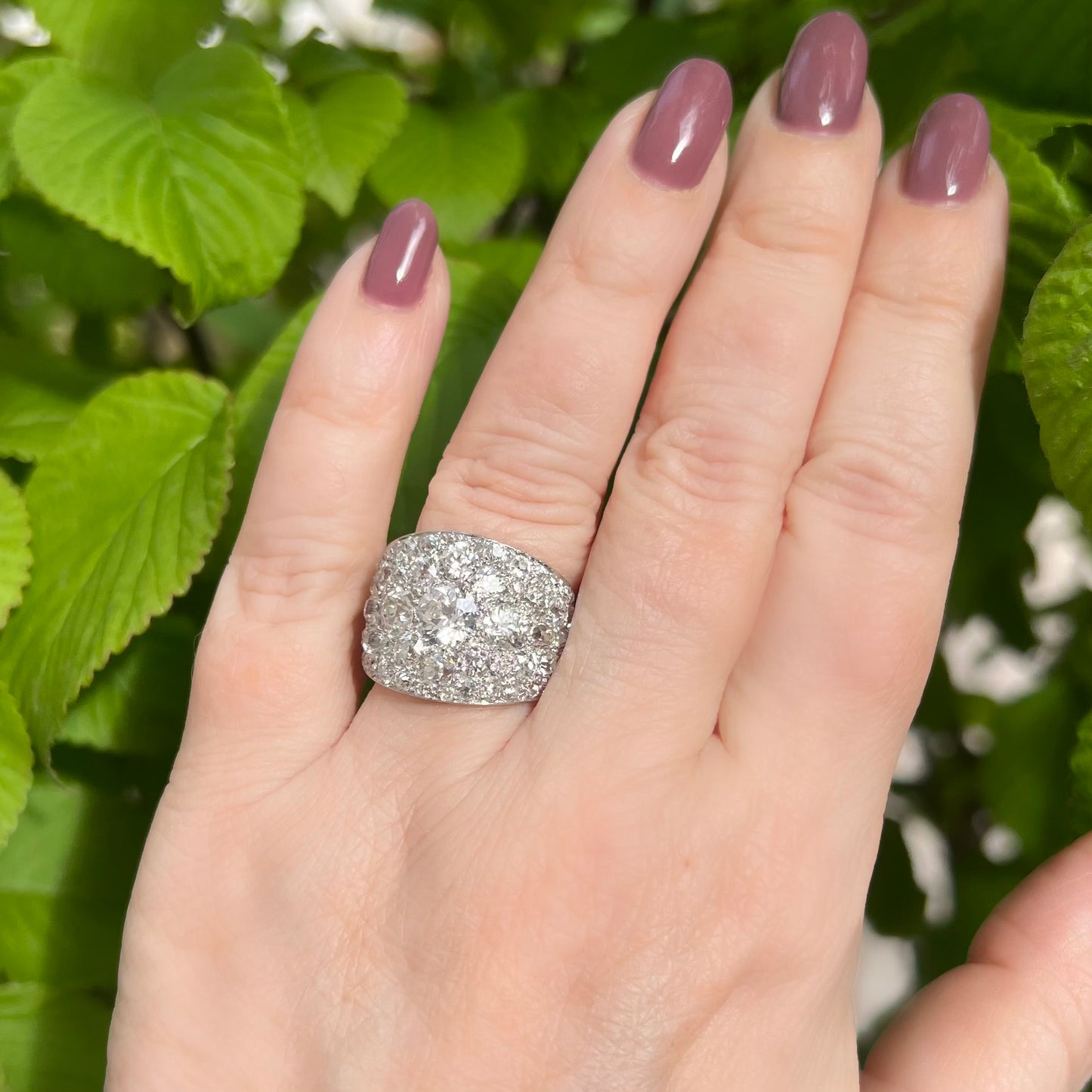 Platin-Bandring mit Altminendiamanten 7 ct GIA