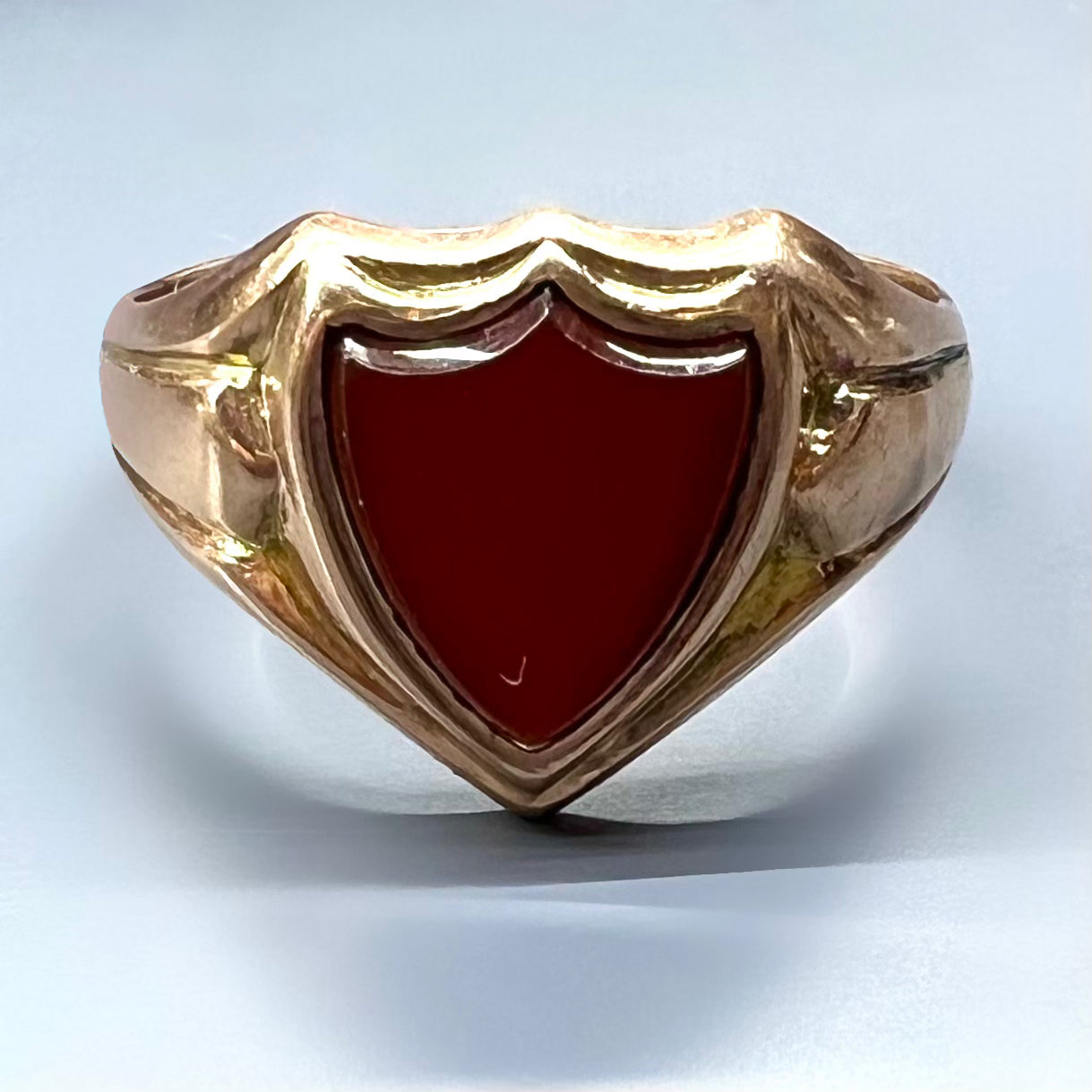 Ring from 1907 chevalier - seal - signet ring with carnelian shield
