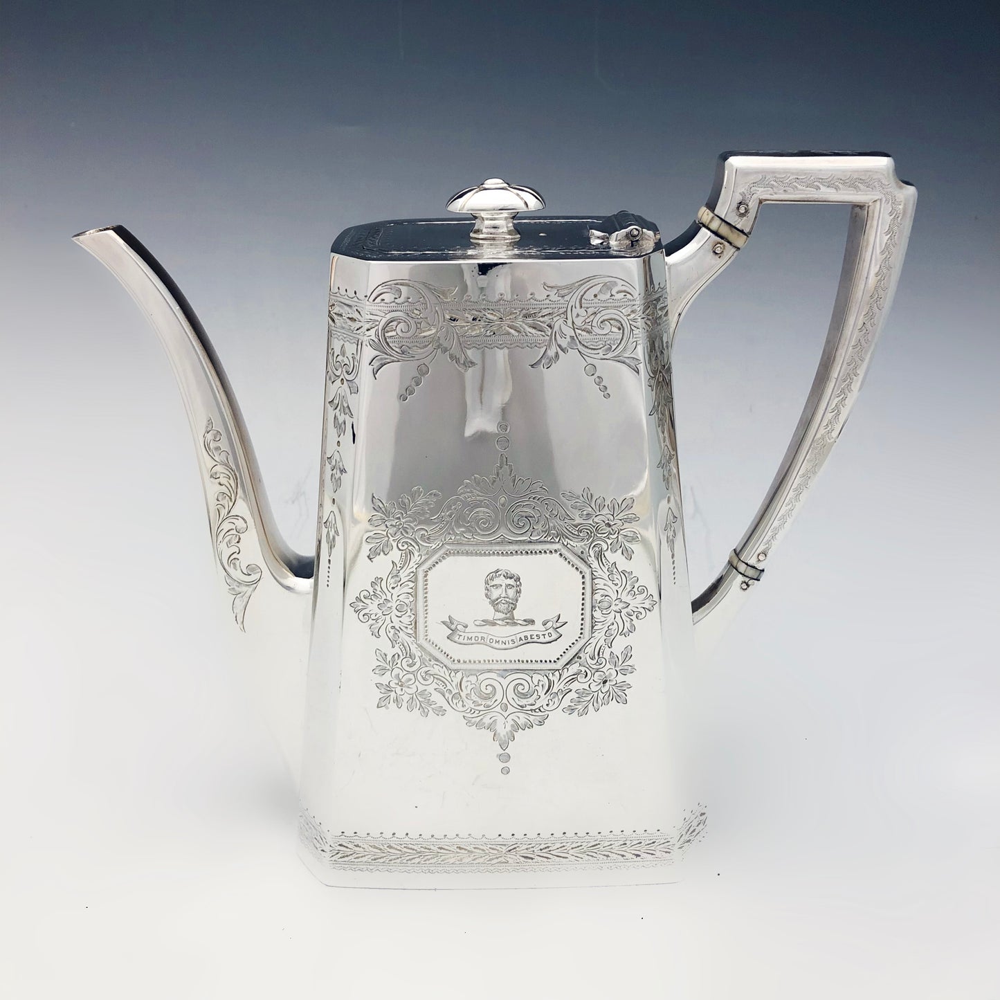 Antico set da tè e caffè 4 pezzi in Sheffield plate 1868