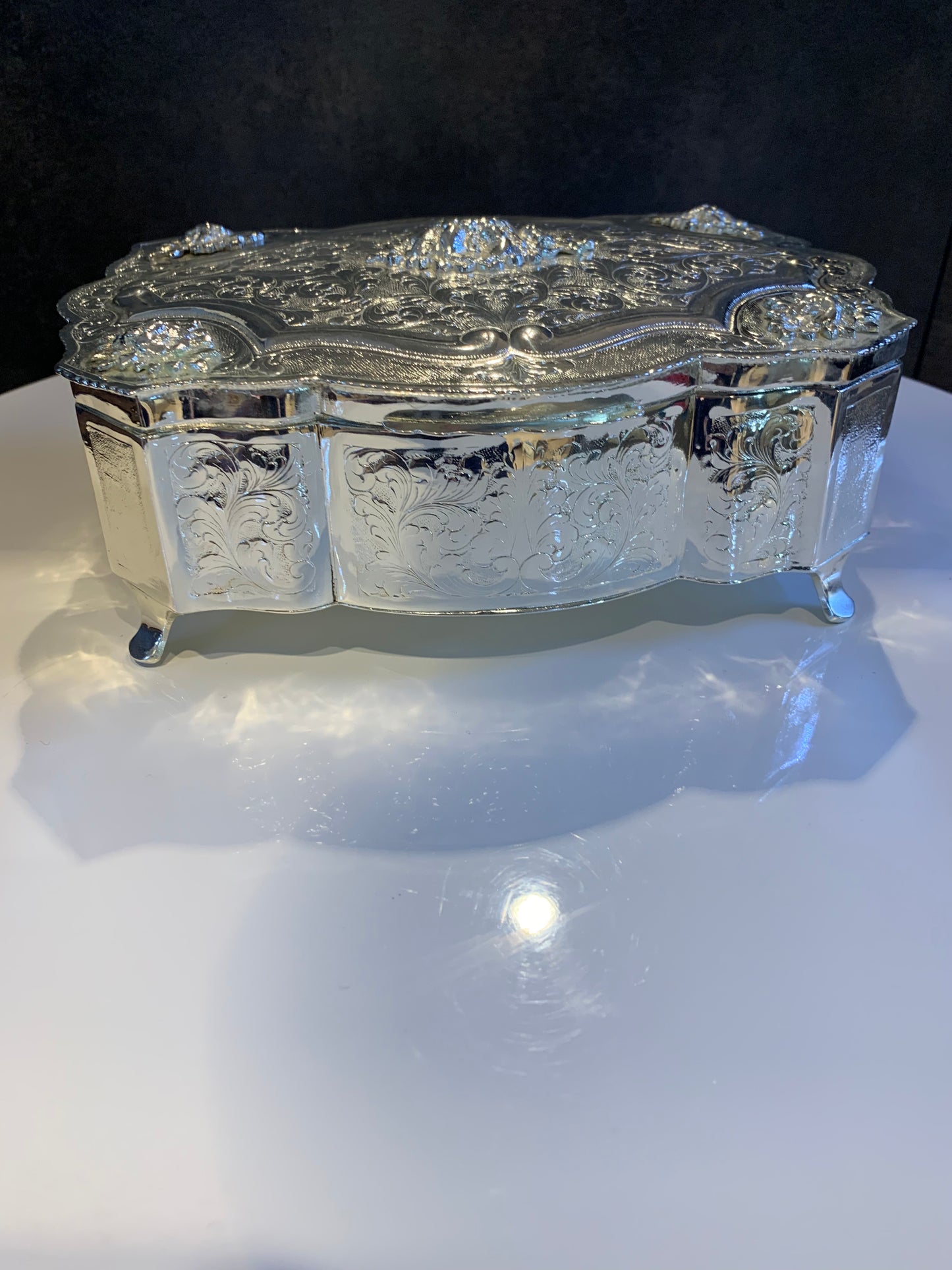 Versilberte Schmuckschatulle, Italien, 1940er Jahre.