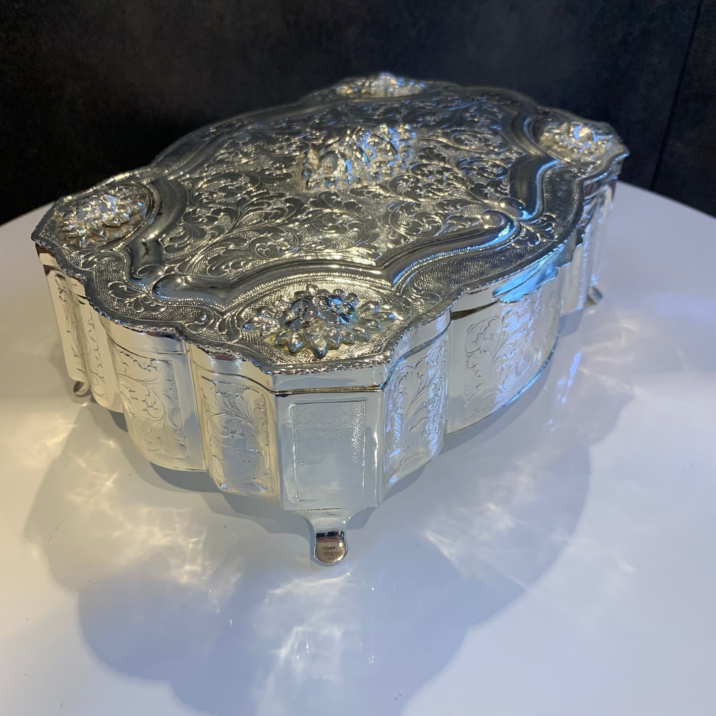 Versilberte Schmuckschatulle, Italien, 1940er Jahre.