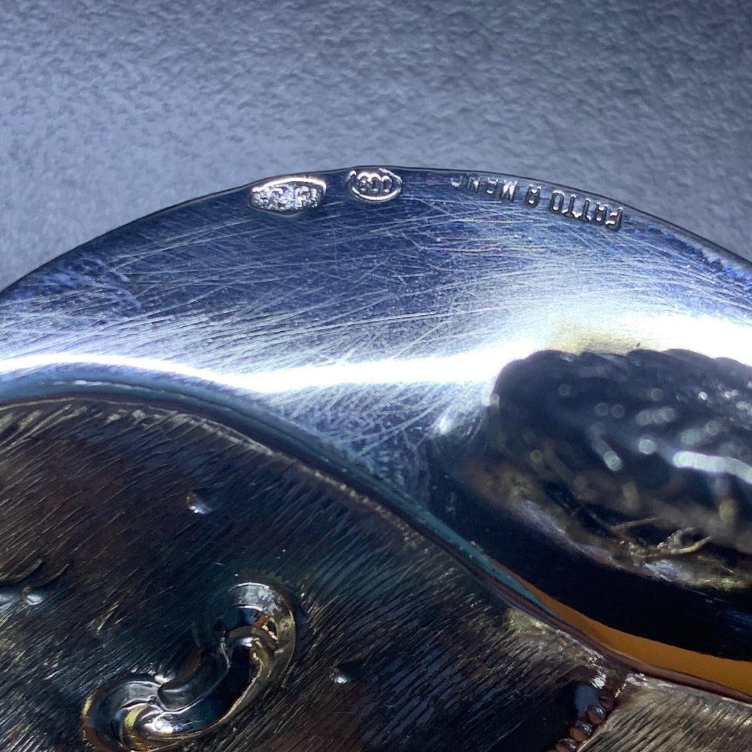 Paar silberne Muscheln aus Florenz, 1940er Jahre.