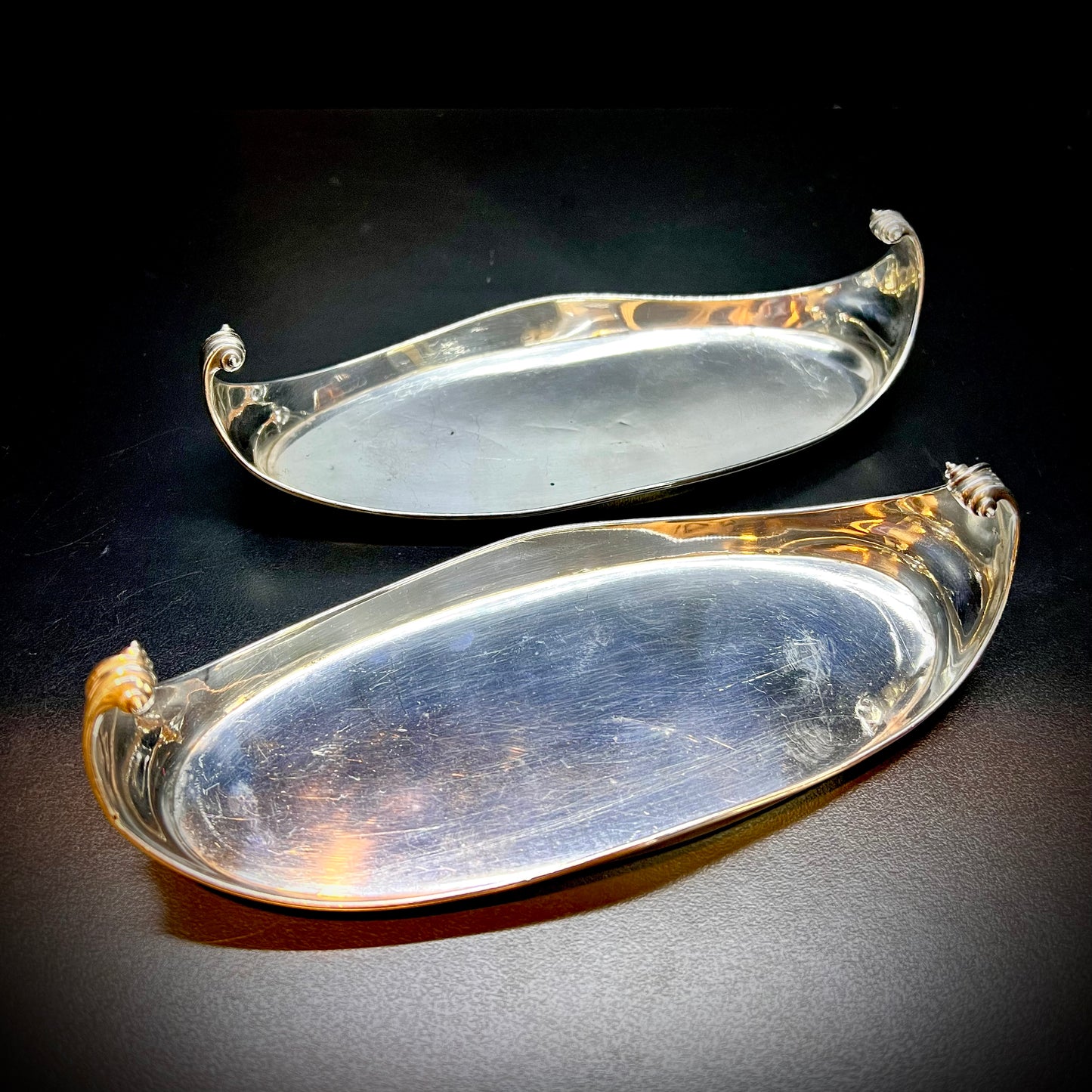 Seltenes Paar Kerzenlöschertabletts London 1788 Robert Hennel