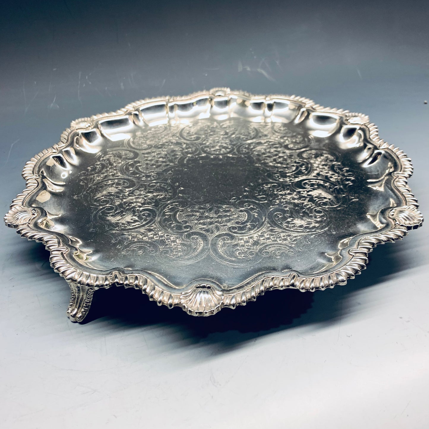 Tablett aus Sheffield-Platte, Thomas Woolley 1887–1897