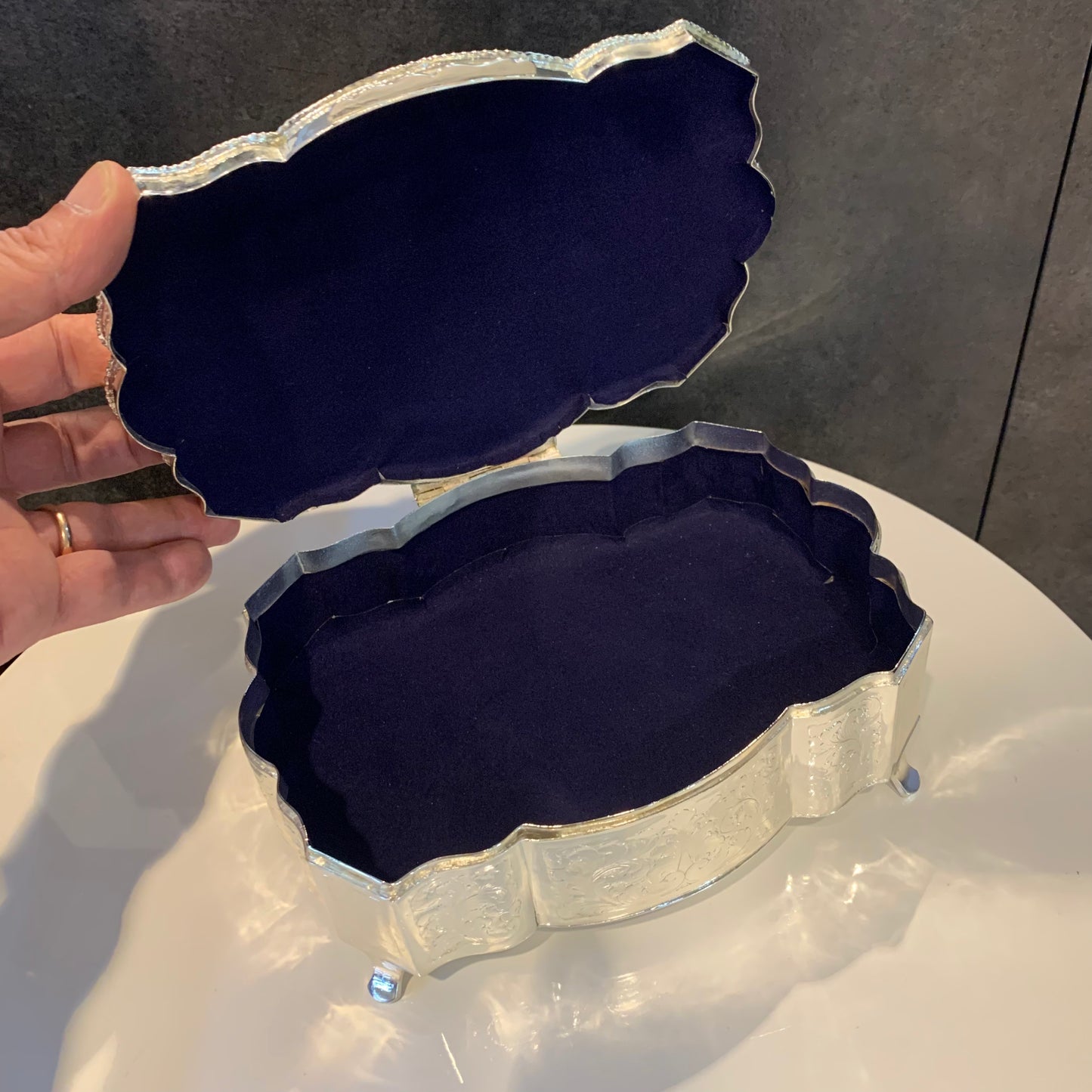 Versilberte Schmuckschatulle, Italien, 1940er Jahre.