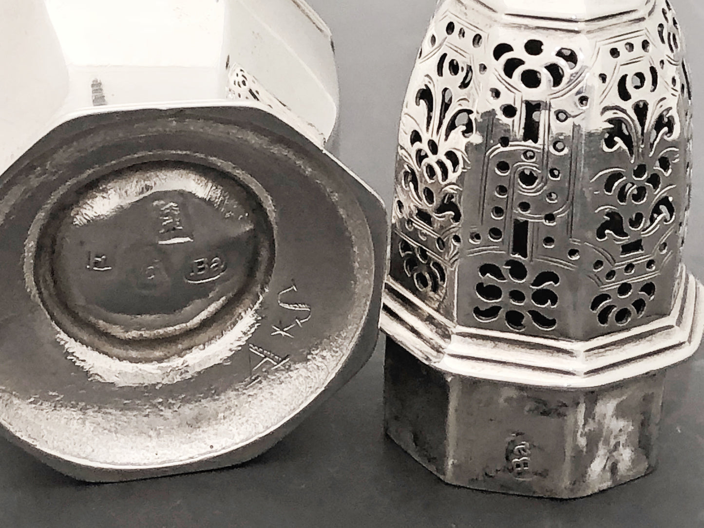 Very rare George I sugar spreader made by Thomas Bamford London 1720