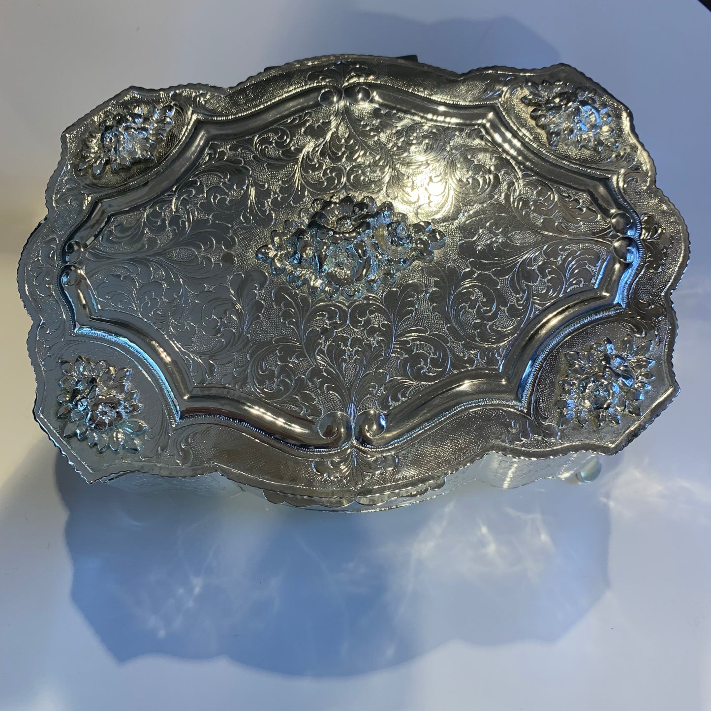 Versilberte Schmuckschatulle, Italien, 1940er Jahre.