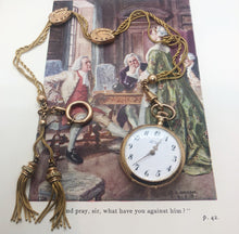 Carica l&#39;immagine nel visualizzatore di Gallery, Orologio da tasca in oro Gander Watch con catena a tre fili e saliscendi a ferro di cavallo. Oro 18 carati. Svizzera primi del ‘900
