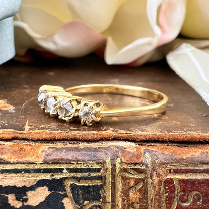 Anello antico riviera diamanti old mine colori assortiti e oro 18k – Primi del ’900