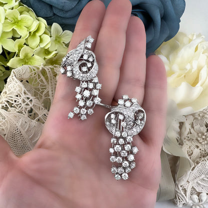 Duette in platino e diamanti per 8 ct anni ‘30-‘40 - double clip