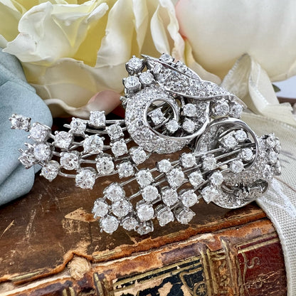 Duette in platino e diamanti per 8 ct anni ‘30-‘40 - double clip