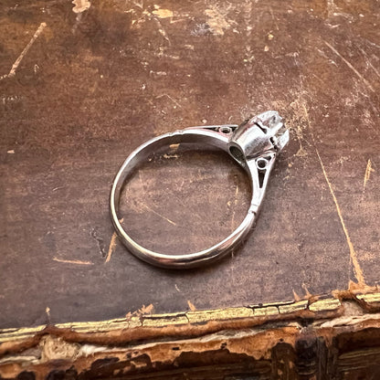 Anello solitario oro 18k diamante 0.15 ct Italia 1920