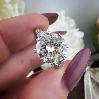 Anello solitario primi ‘900 in platino con diamante 2.70 ct certificato IGI/HRD – Gioiello antico originale
