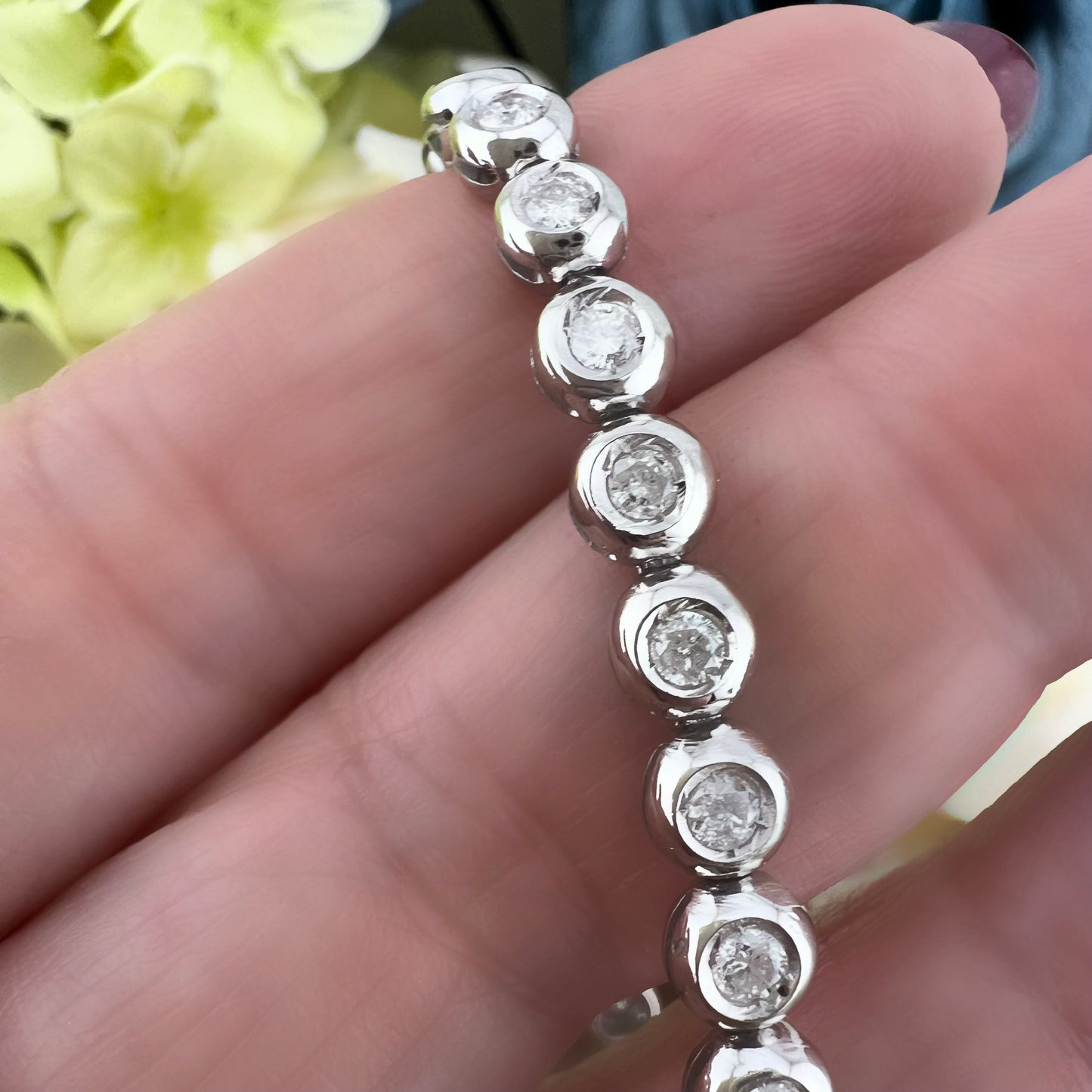 Bracciale tennis oro bianco 18k diamanti 1.50 - 1.60 ct