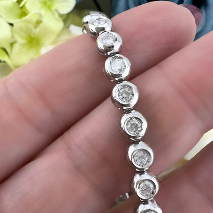 Bracciale tennis oro bianco 18k diamanti 1.50 - 1.60 ct