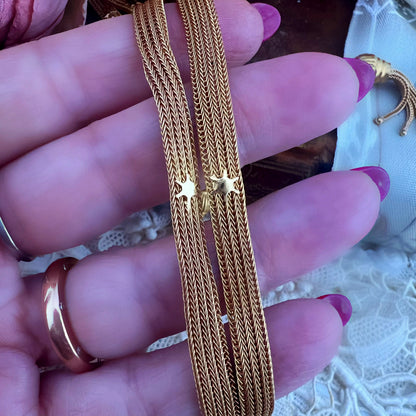 Collana saliscendi in oro con corallo e perline Belle Époque