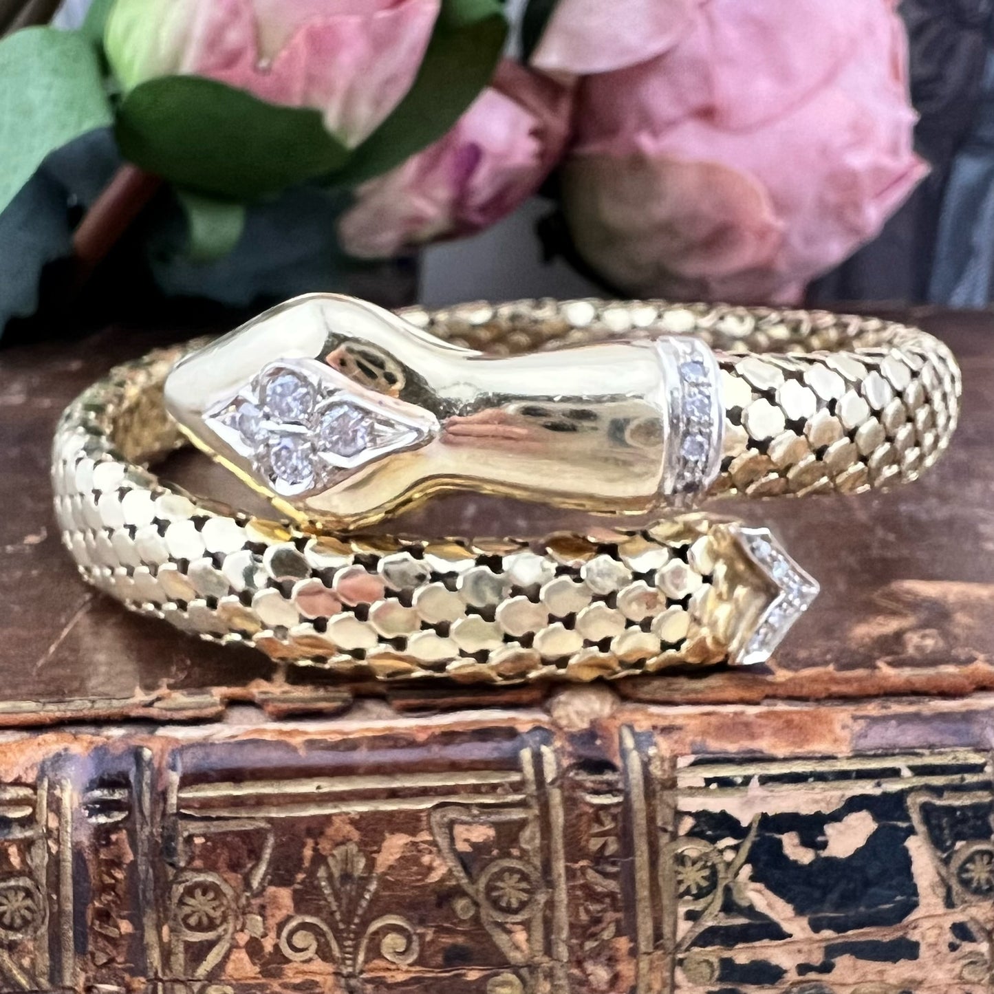 Bracciale Serpente in Oro 18 kt e Diamanti – Italia, anni Settanta
