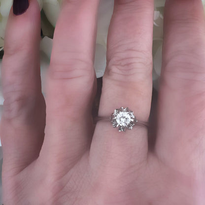 Solitario 0.23 ct in oro bianco 18k Italia