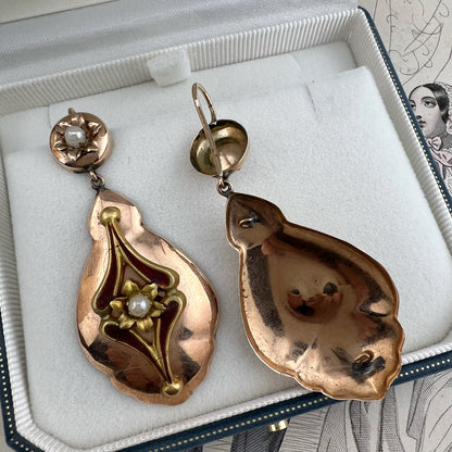 Orecchini Borbonici con Perle — Regno delle Due Sicilie, metà ‘800