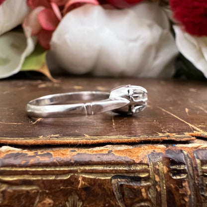 Anello solitario oro 18k diamante 0.15 ct Italia 1920