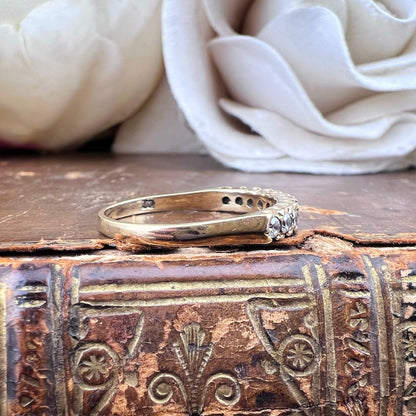 Anello Riviera Vintage in Oro Giallo con Cristalli