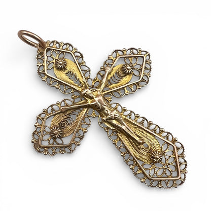 Croce in filigrana d’oro primi ‘900