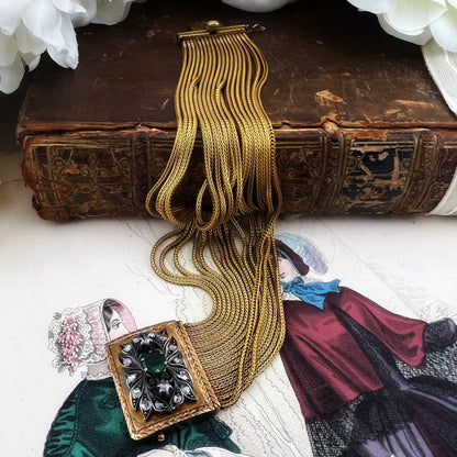 Bracciale italiano in oro 18k smeraldo e diamanti del 1960