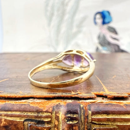 Anello trilogy con ametiste e diamanti – Inghilterra, anni Ottanta