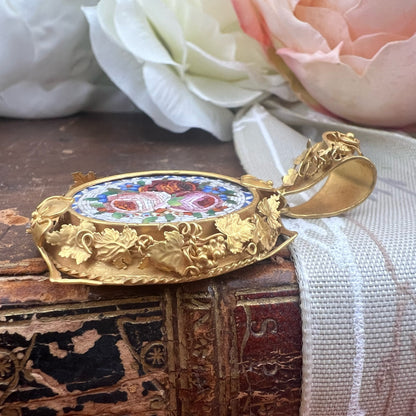 Pendente in oro con Micromosaico - Venezia ‘800