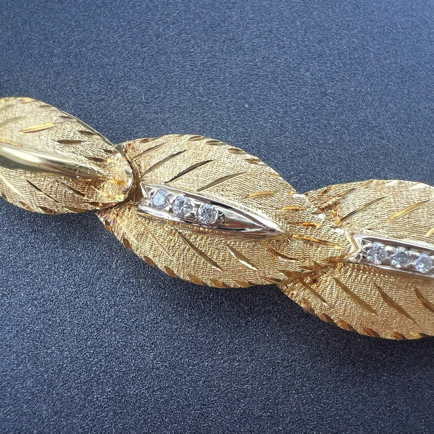 Importante set collier e orecchini vintage in oro e diamanti, manifattura fiorentina