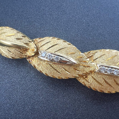 Importante set collier e orecchini vintage in oro e diamanti, manifattura fiorentina