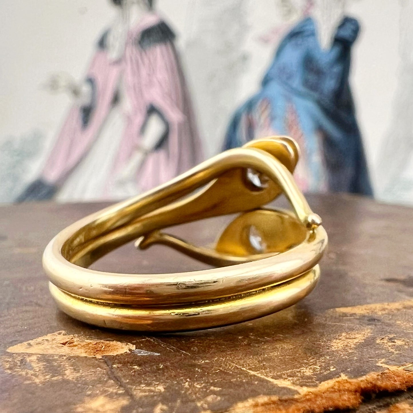 Anello a doppio serpente con diamanti – Italia, circa 1970