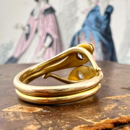 Anello a doppio serpente con diamanti – Italia, circa 1970