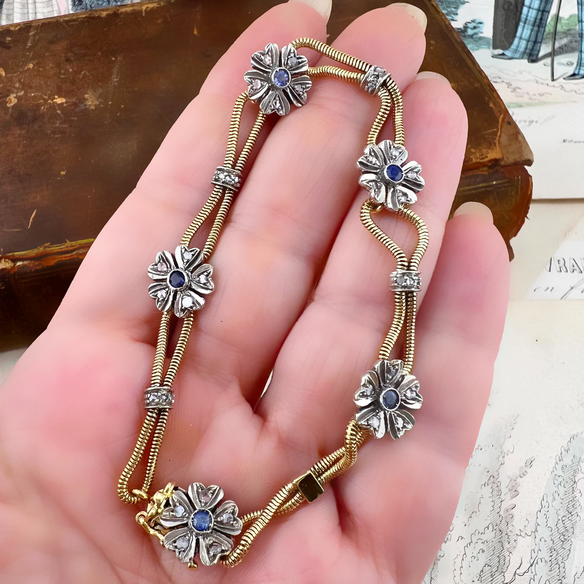 Bracciale Sandi con zaffiri e rose di diamante – Padova, anni ’80