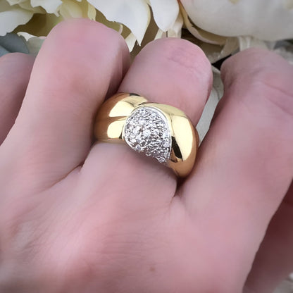 Importante anello a fascia in oro giallo 18 k Italia anni ’80