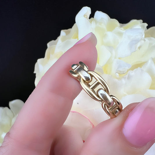 Anello a catena marinara vintage in oro giallo