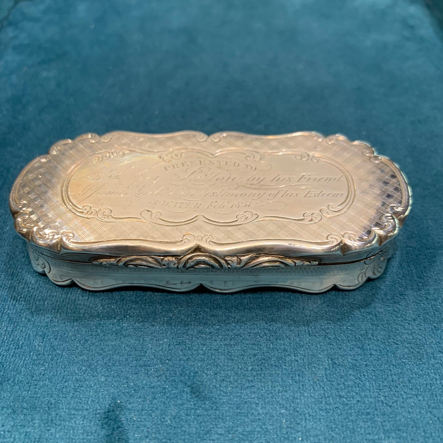 Antica Scatola da Snuff in Argento di Nathaniel Mills - Birmingham, 1851