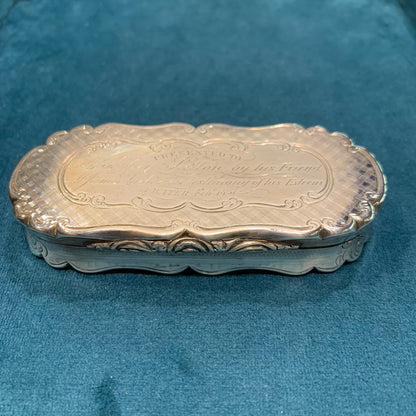 Antica Scatola da Snuff in Argento di Nathaniel Mills - Birmingham, 1851
