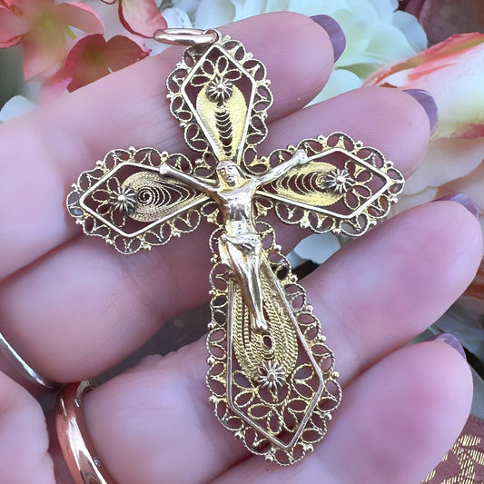 Croce in filigrana d’oro primi ‘900