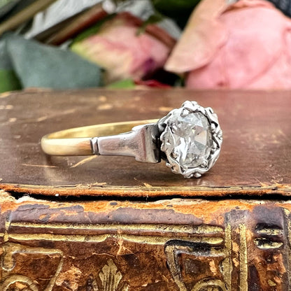 Solitario Art Déco con diamante Old Mine Cut da 0,50 ct, anni ’20