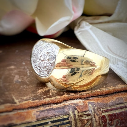 Importante anello a fascia in oro giallo 18 k Italia anni ’80