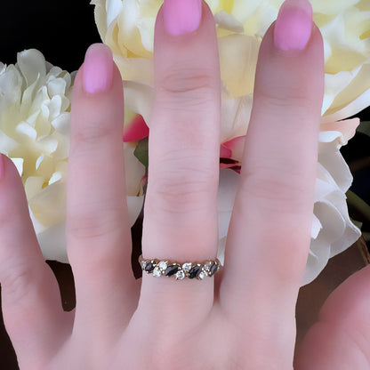 Anello vintage fede con zaffiri marquise e cristalli – Birmingham 1987
