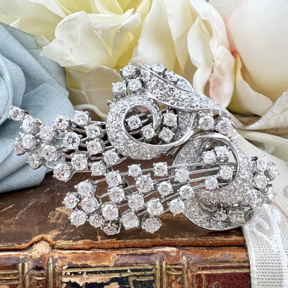 Duette in platino e diamanti per 8 ct anni ‘30-‘40 - double clip