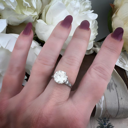 Anello solitario primi ‘900 in platino con diamante 2.70 ct certificato IGI/HRD – Gioiello antico originale